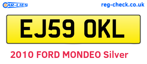 EJ59OKL are the vehicle registration plates.