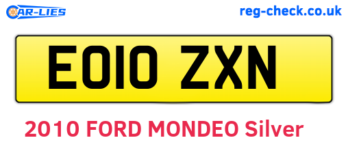 EO10ZXN are the vehicle registration plates.