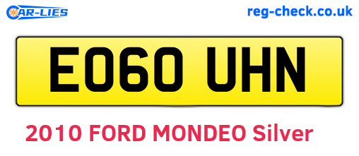 EO60UHN are the vehicle registration plates.