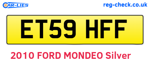 ET59HFF are the vehicle registration plates.