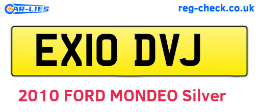 EX10DVJ are the vehicle registration plates.