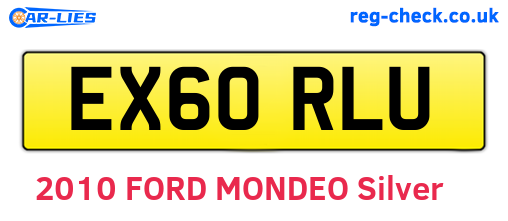 EX60RLU are the vehicle registration plates.