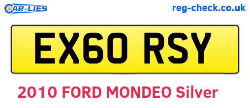 EX60RSY are the vehicle registration plates.