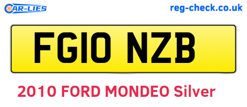 FG10NZB are the vehicle registration plates.