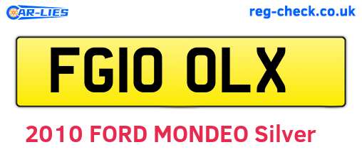 FG10OLX are the vehicle registration plates.