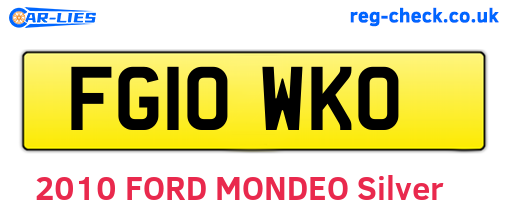 FG10WKO are the vehicle registration plates.