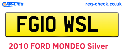 FG10WSL are the vehicle registration plates.