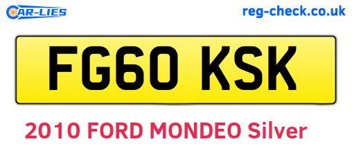FG60KSK are the vehicle registration plates.