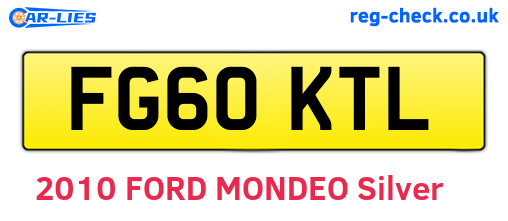 FG60KTL are the vehicle registration plates.