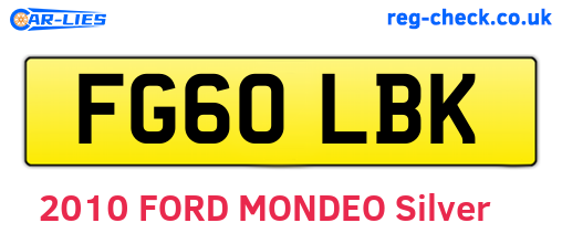 FG60LBK are the vehicle registration plates.