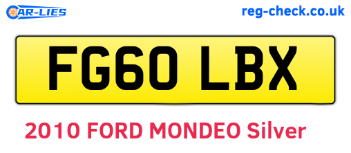 FG60LBX are the vehicle registration plates.