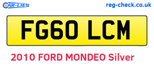FG60LCM are the vehicle registration plates.