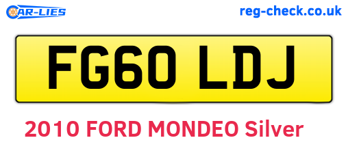 FG60LDJ are the vehicle registration plates.