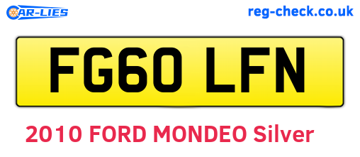 FG60LFN are the vehicle registration plates.
