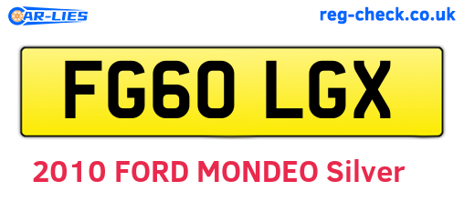 FG60LGX are the vehicle registration plates.
