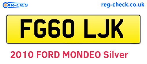 FG60LJK are the vehicle registration plates.