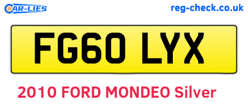 FG60LYX are the vehicle registration plates.