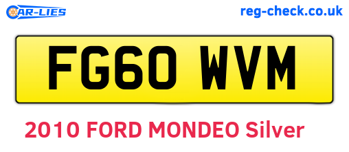 FG60WVM are the vehicle registration plates.