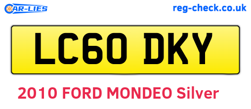 LC60DKY are the vehicle registration plates.