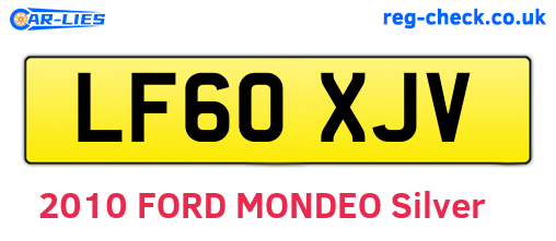 LF60XJV are the vehicle registration plates.