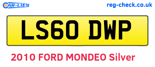 LS60DWP are the vehicle registration plates.