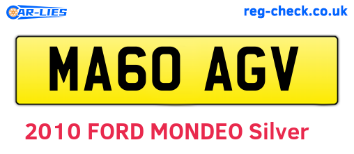 MA60AGV are the vehicle registration plates.