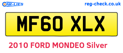 MF60XLX are the vehicle registration plates.