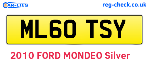 ML60TSY are the vehicle registration plates.