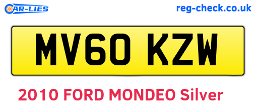MV60KZW are the vehicle registration plates.