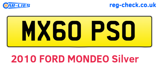 MX60PSO are the vehicle registration plates.