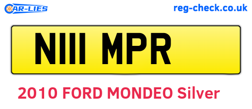 N111MPR are the vehicle registration plates.