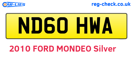 ND60HWA are the vehicle registration plates.