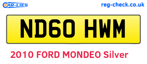 ND60HWM are the vehicle registration plates.