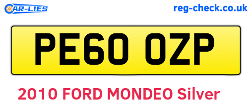PE60OZP are the vehicle registration plates.