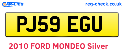 PJ59EGU are the vehicle registration plates.