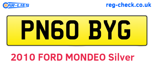 PN60BYG are the vehicle registration plates.