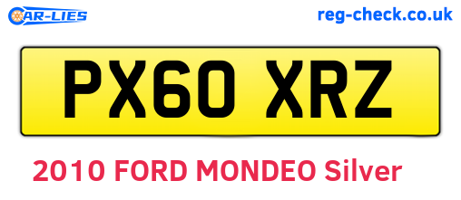 PX60XRZ are the vehicle registration plates.