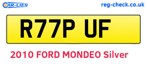 R77PUF are the vehicle registration plates.