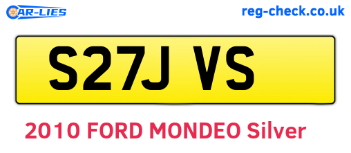 S27JVS are the vehicle registration plates.
