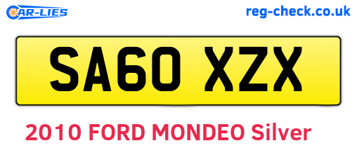 SA60XZX are the vehicle registration plates.