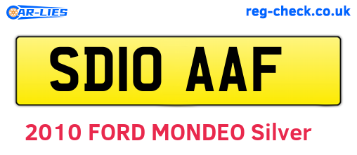 SD10AAF are the vehicle registration plates.