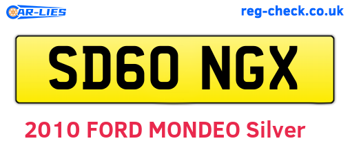 SD60NGX are the vehicle registration plates.