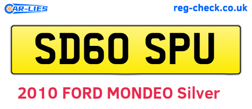 SD60SPU are the vehicle registration plates.
