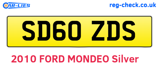 SD60ZDS are the vehicle registration plates.