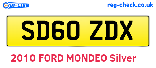 SD60ZDX are the vehicle registration plates.