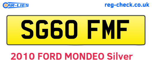SG60FMF are the vehicle registration plates.