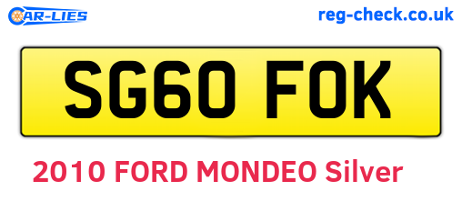 SG60FOK are the vehicle registration plates.