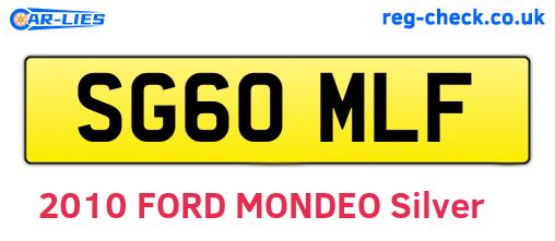 SG60MLF are the vehicle registration plates.