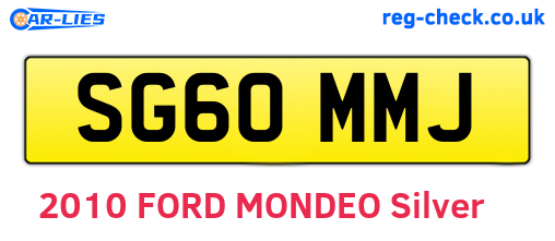SG60MMJ are the vehicle registration plates.