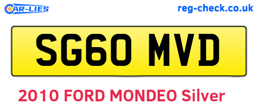SG60MVD are the vehicle registration plates.